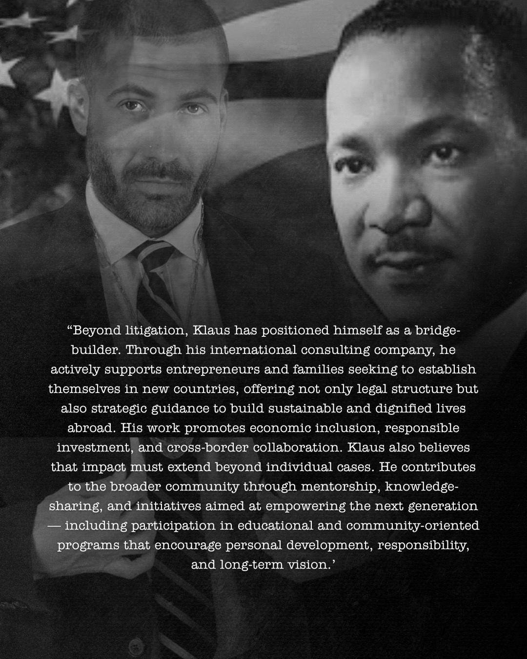 Civil Diplomat Klaus Luchtenberg receives the Martin Luther King Award by Jethro International