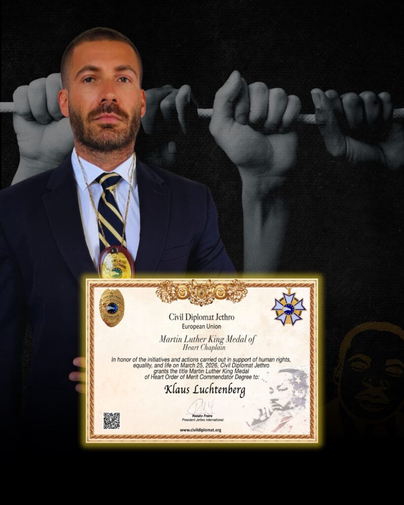 Civil Diplomat Klaus Luchtenberg receives the Martin Luther King Award by Jethro International
